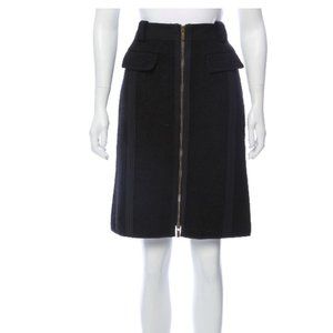 Badgley Mischka Black Wool Knee Length Skirt Sz.2